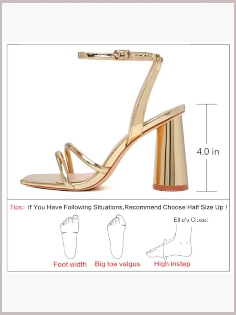 Block Heels Chunky Square Open Toe Strappy Ankle Strap High Heels Sandals for